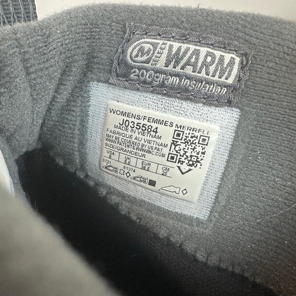 Merrell Thermo Snowdrift Waterproof Winter Boots Navy Grey J035584 Womens 8 - Picture 2 of 9